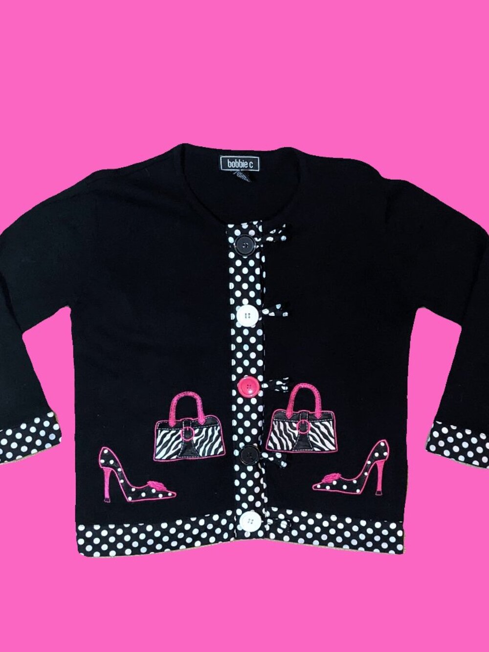 Bobbie C. Y2K Fashion Girl Sweater Cardigan Size M Preowned